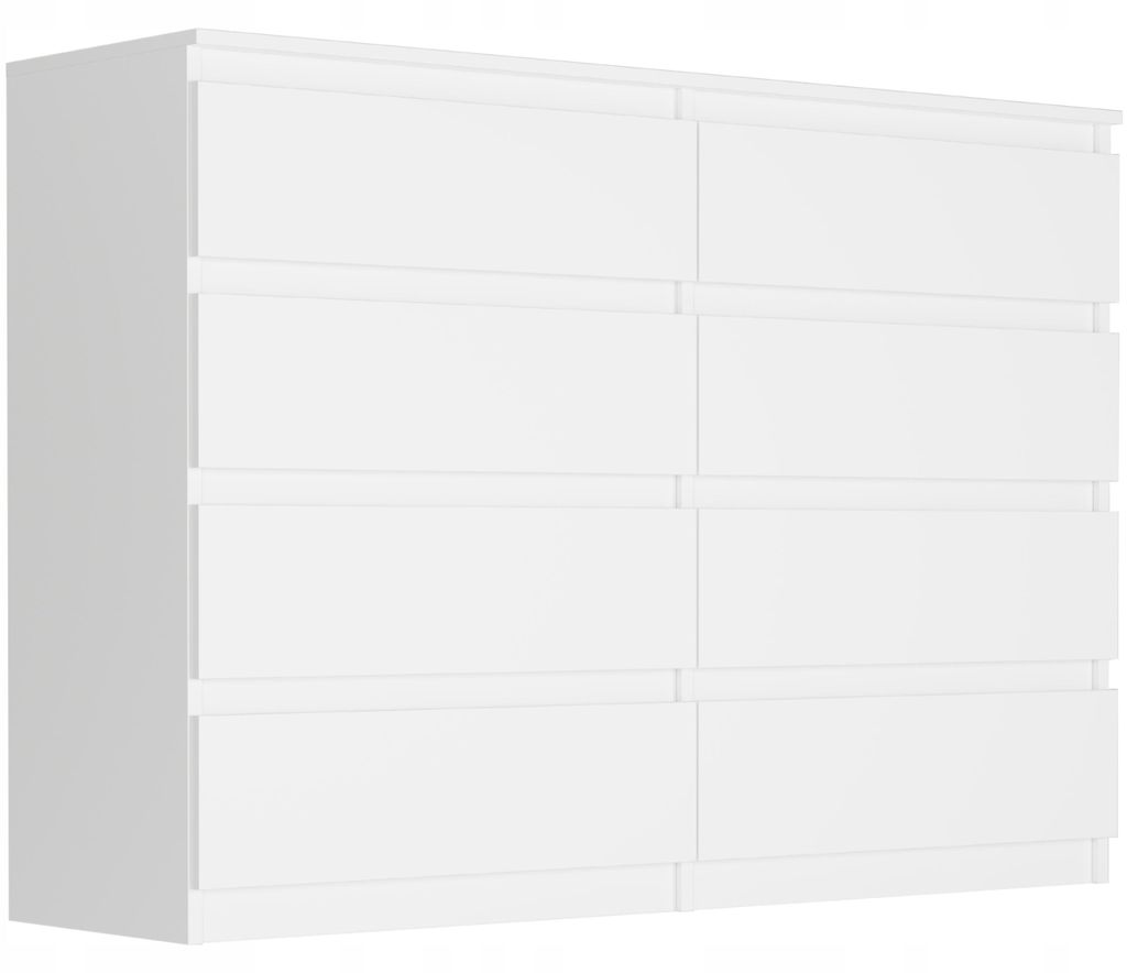 Komoda 140 cm 8 zásuvek skříňka FRAMIRE R-140-S8 bílá Obrázek produktu 