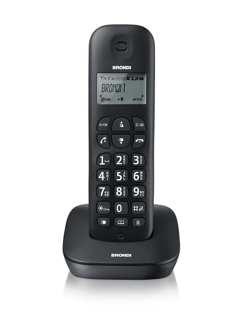 Brondi GALA Téléphone DECT sans fil noir avec identification de l'appelant