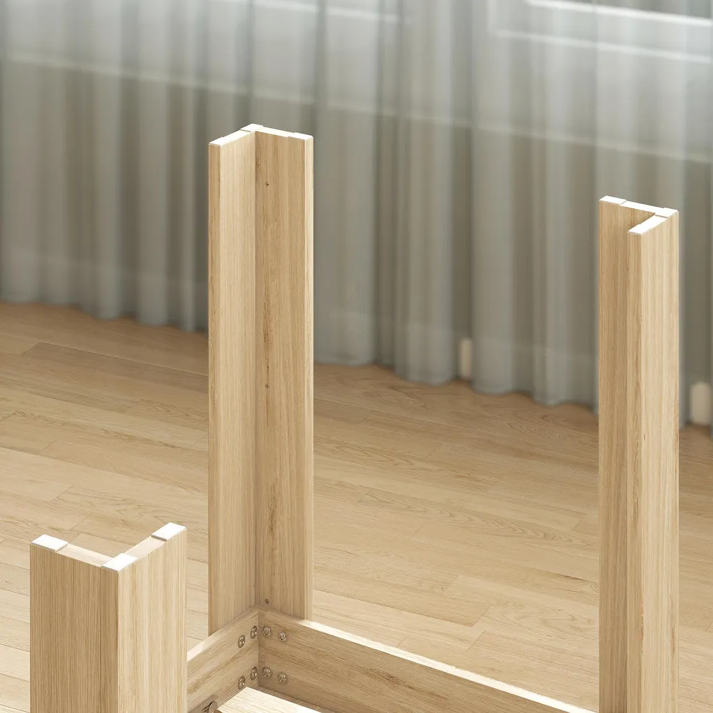 Table à manger modulable 6 à 8 places effet bois naturel design - 9