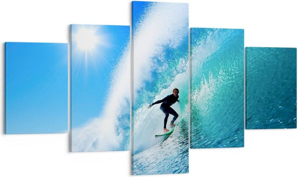 Bild auf Leinwand - Leinwandbild - Windsurfing strand ozean Produktbild 