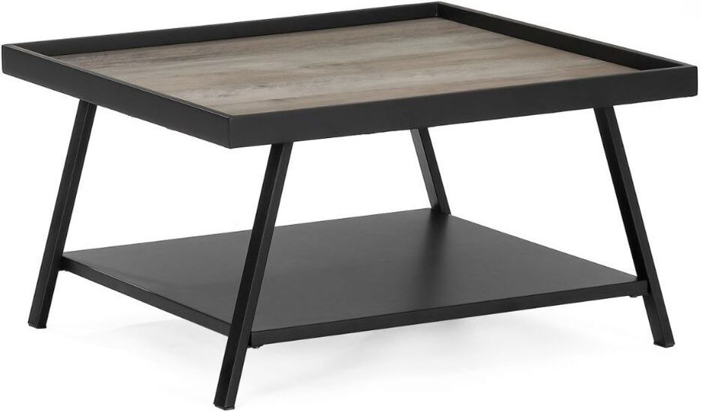 Moderner Couchtisch CUDA 70x70cm Altholz-Look Metallgestell