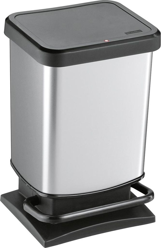 ROTHO Treteimer Paso 20l 29,3x26,6x45,7cm silber Produktbild 