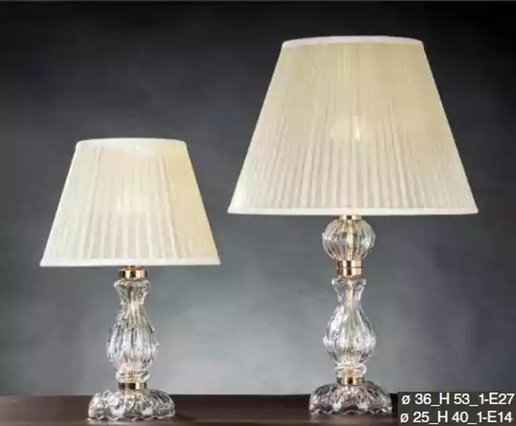 Lampe de table blanche transparente style antique en cristal brillant