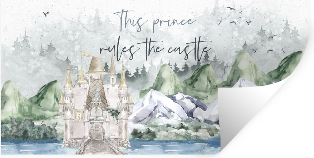 MuchoWow Wandtattoo Wandsticker Wandaufkleber Zitate - Dieser Prinz regiert das Schloss - Sprichwörter - Kinder - Baby - Jungen 160x80 cm Selbst...
