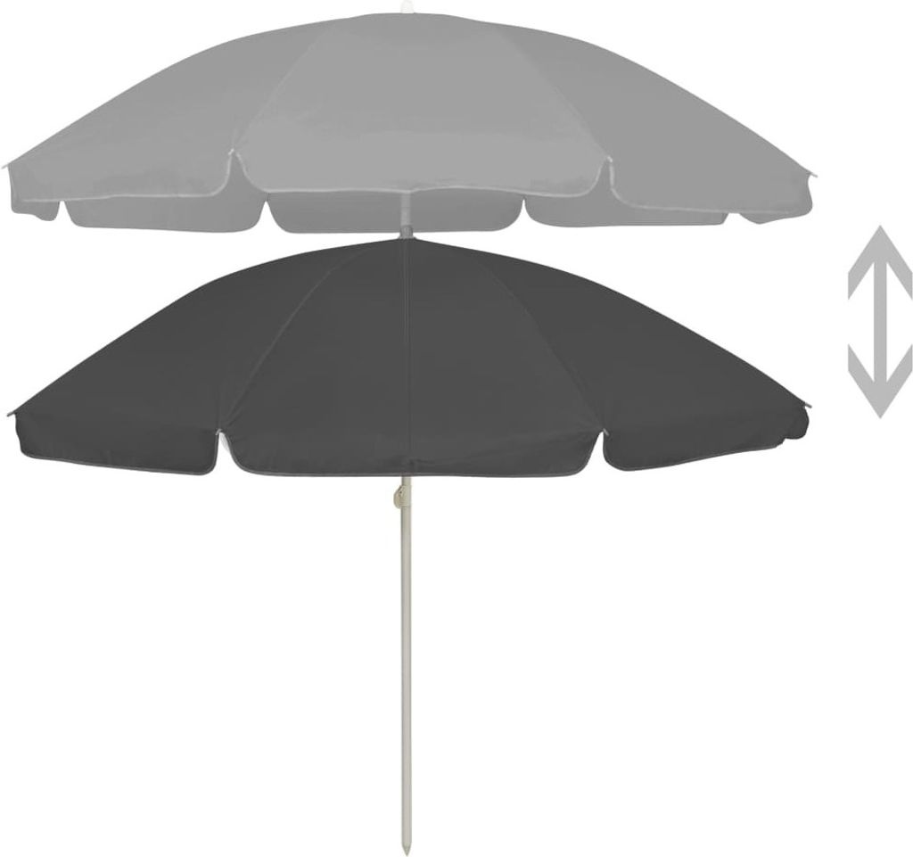 vidaXL Ombrellone da spiaggia antracite 240 cm Immagine del prodotto 