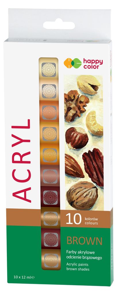 Acrylfarben Brauntöne 10 Farben x 12 ml Happy Color Produktbild 