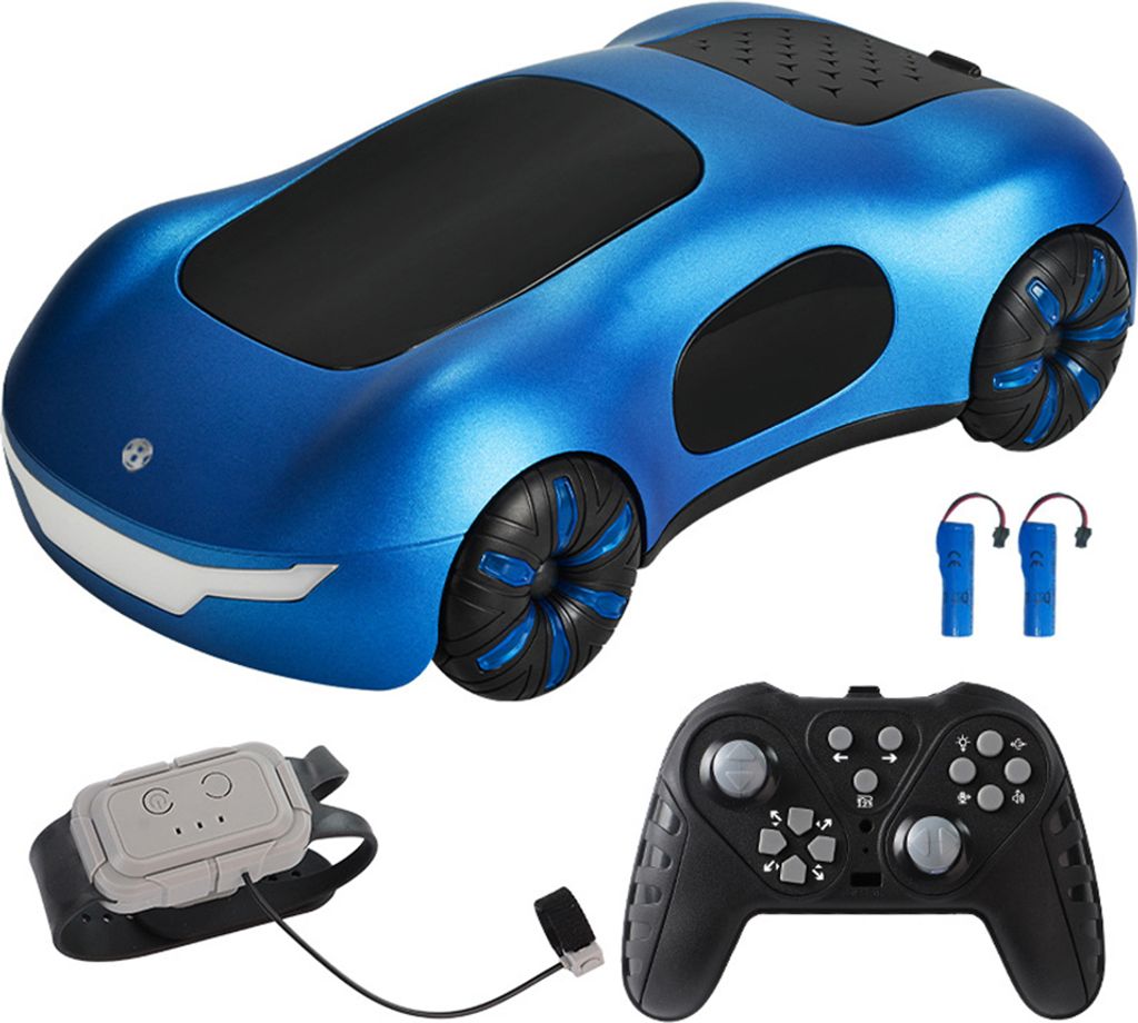 Ferngesteuertes Drift-Auto, Ferngesteuertes Spruehauto, 2,4 GHz mit Doppelspray, Gestenerkennungssteuerung, Uhr, Licht und Ton, Kindergeschenk fuer...