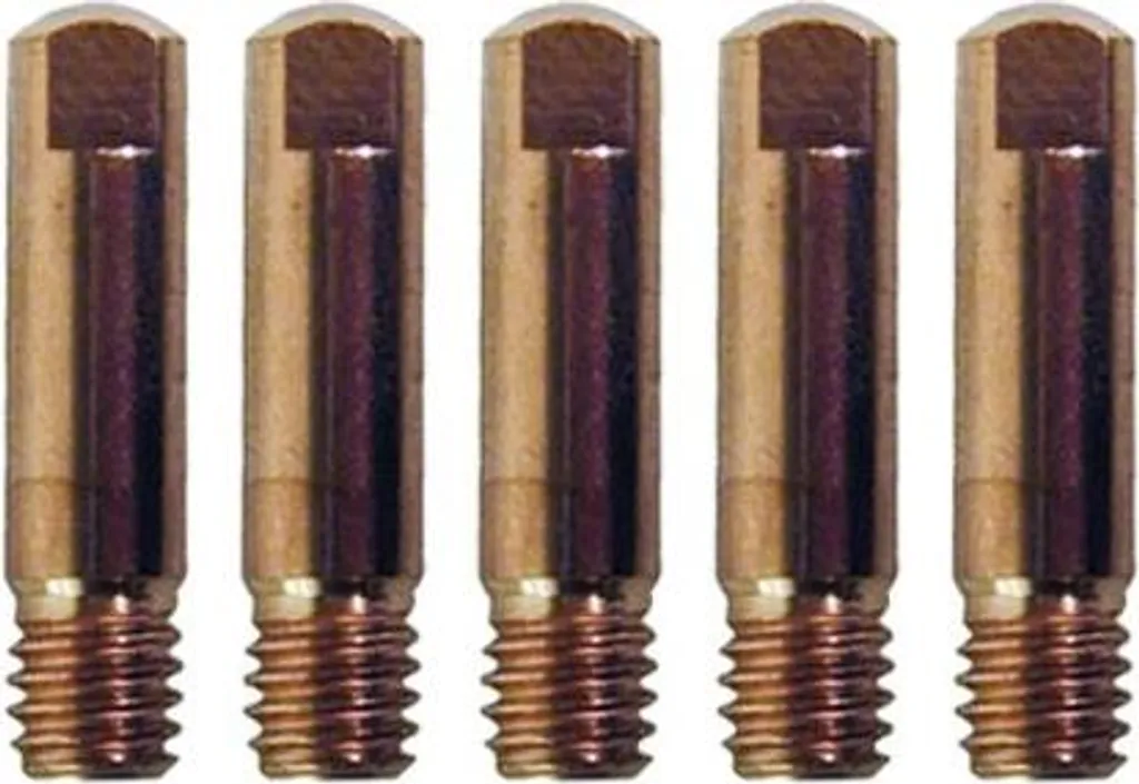 Set 5 Tubi di Contatto 0,8 mm Awelco per Saldatura MIG - Ricambi Rame