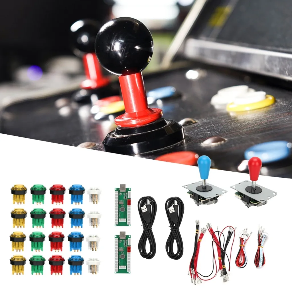 Manette de jeu d'arcade rétro avec joystick sphérique et 8 boutons