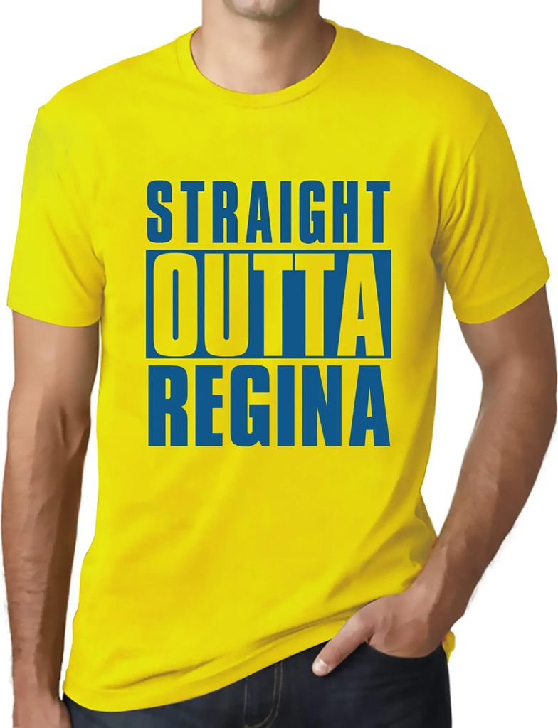 Herren Grafik T-Shirt Straight Outta Regina Öko-Verantwortlich Vintage Jahrgang Kurzarm Lustige Druck Geburtstag Geschenk Mann