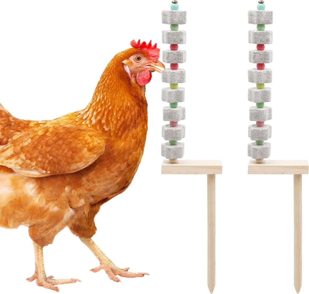 Jouet à ronger pour poules et bloc de calcium Allecto Premium