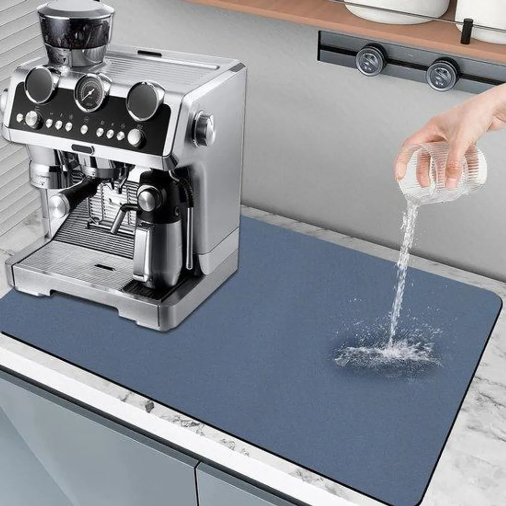 Tapis de Cuisine Absorbant en Silicone - Fond d'Évier et Cafetière