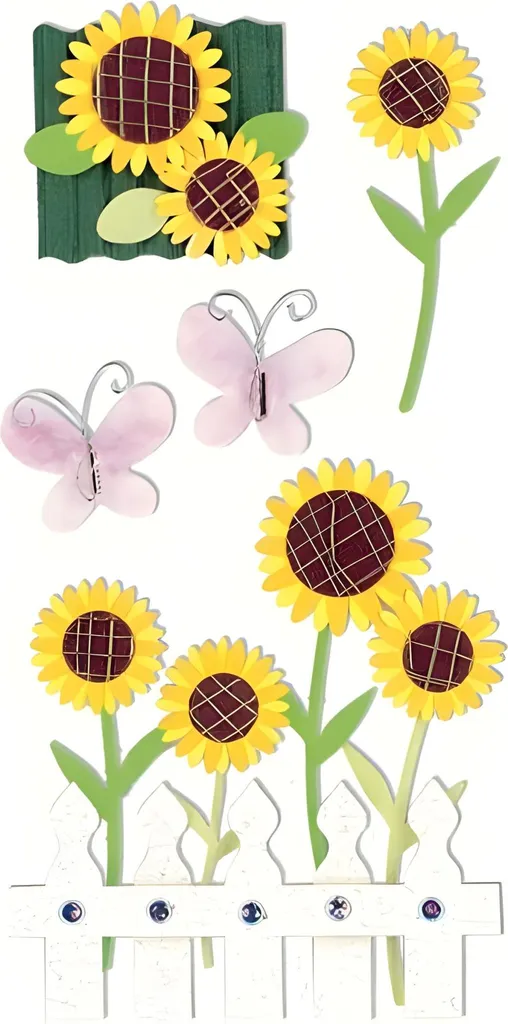 Autocollants décoratifs Tournesols Heyda pour Scrapbooking et Loisirs