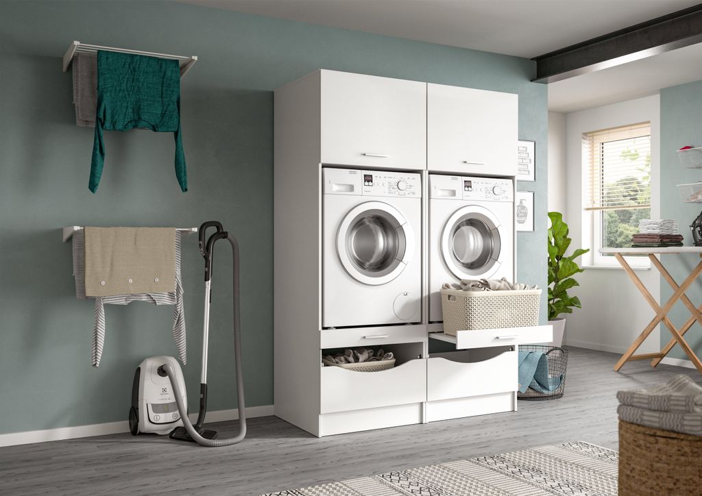 xonox.home Free Waschmaschienenumbau Set (B/H/T: 133x195x68 cm) in weiß Nachbildung