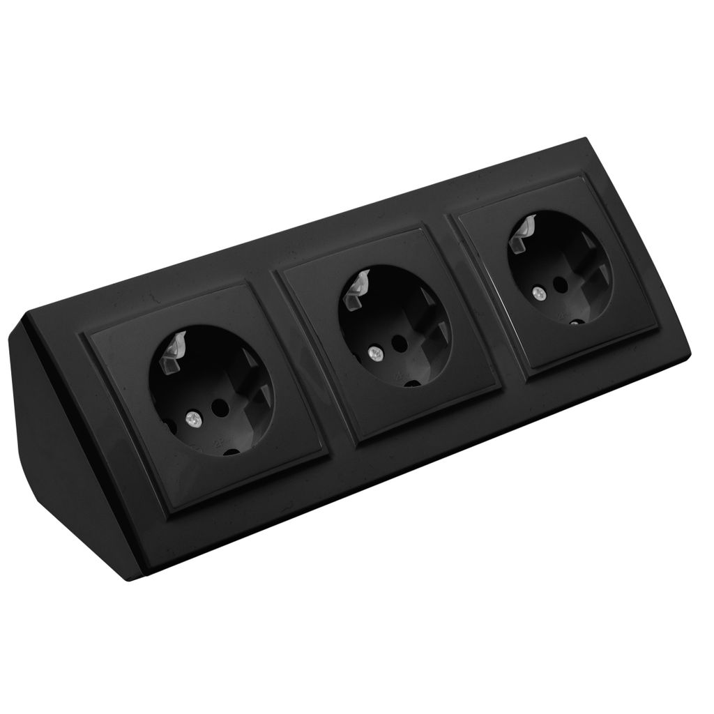 Ecksteckdose 3-fach Steckdose Steckdosenblock 45° Produktbild 