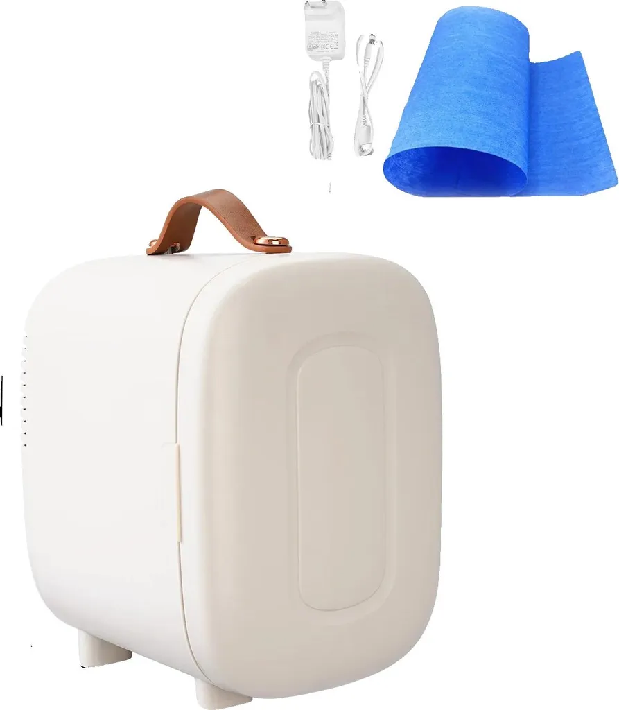Mini-réfrigérateur de voiture blanc portable : fonction froid et chaud