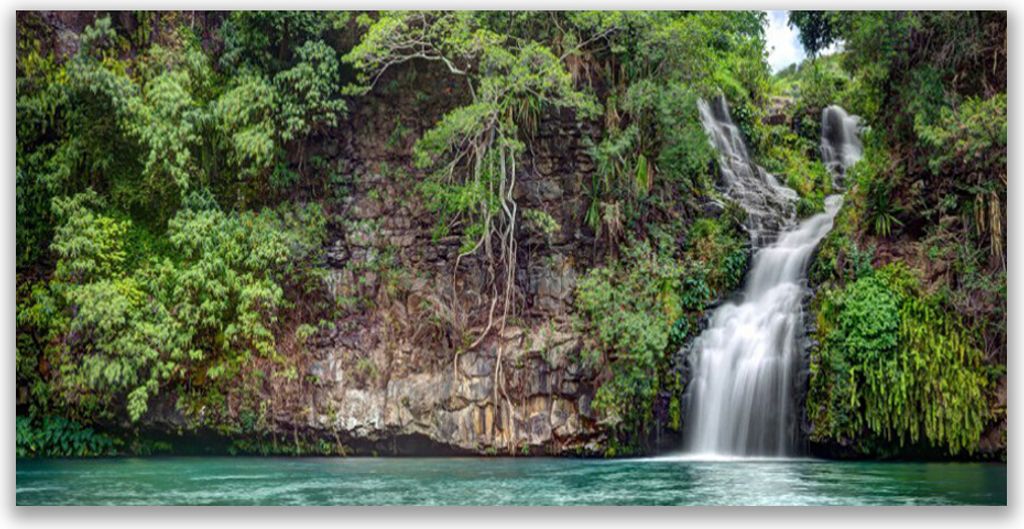 Acrylglasbilder 120x60 Wandbild Druck Wasserfall Fels Natur