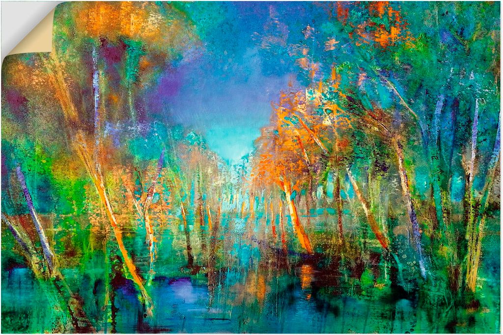 ARTland Wandbild, selbstklebend Waldbaden Größe: 90x60 cm