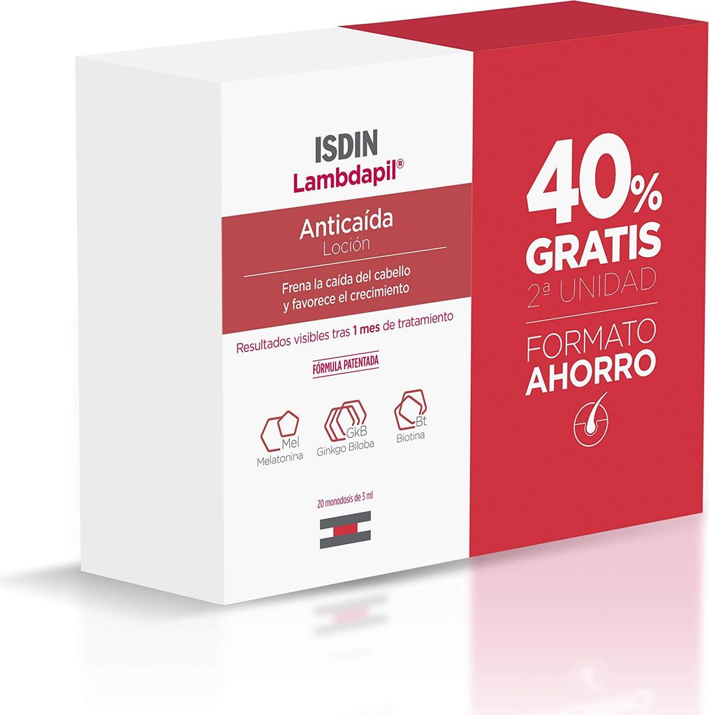 ISDIN LAMBDAPIL Hair Loss Prevention Lotion 3ml x 40 Monodoses - Pack of 2