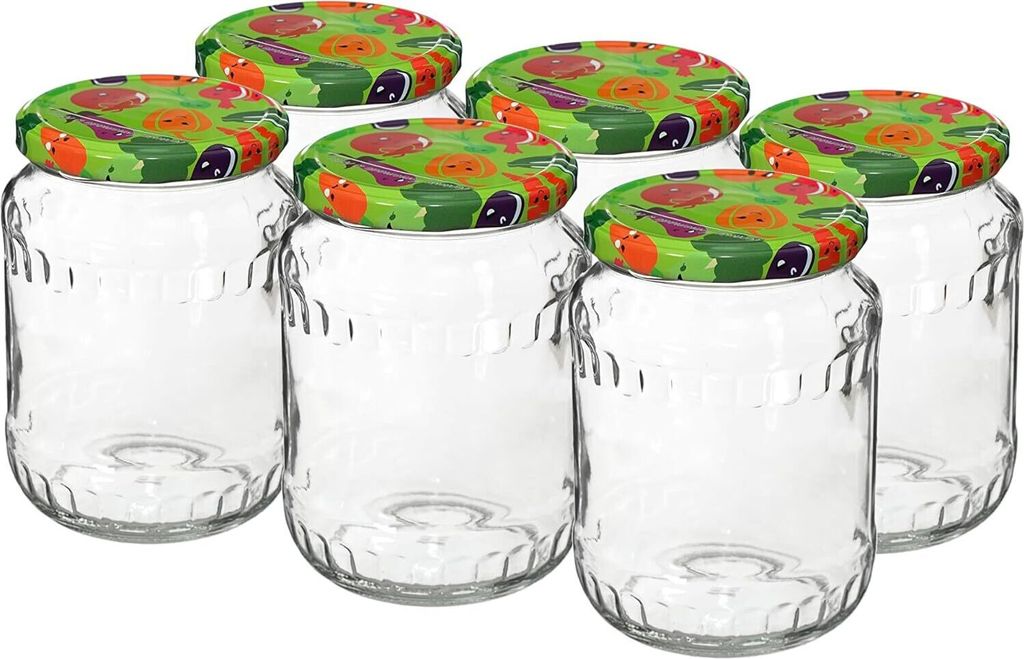 6 x 720ml Vorratsglas Einmachglas mit Deckel Einmachgläser-Vorratsgläser