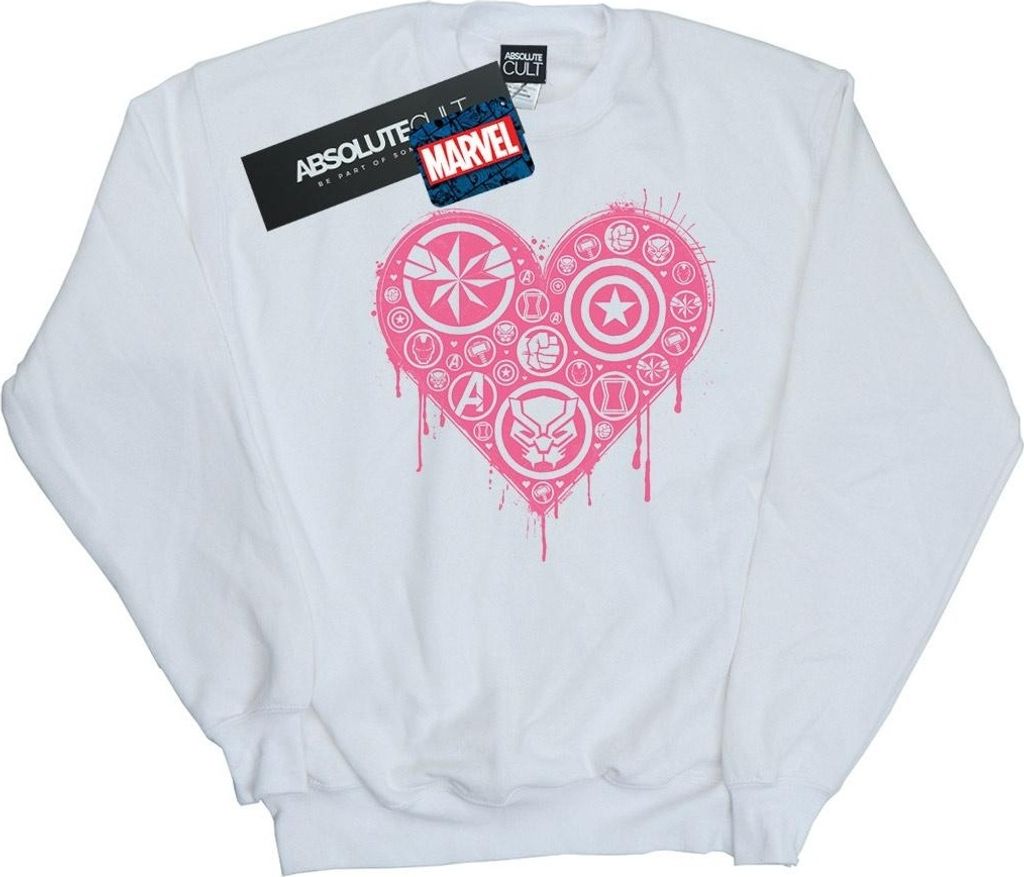 Marvel - "I Heart Avengers" Sweatshirt für Damen BI30978 (S) (Weiß)