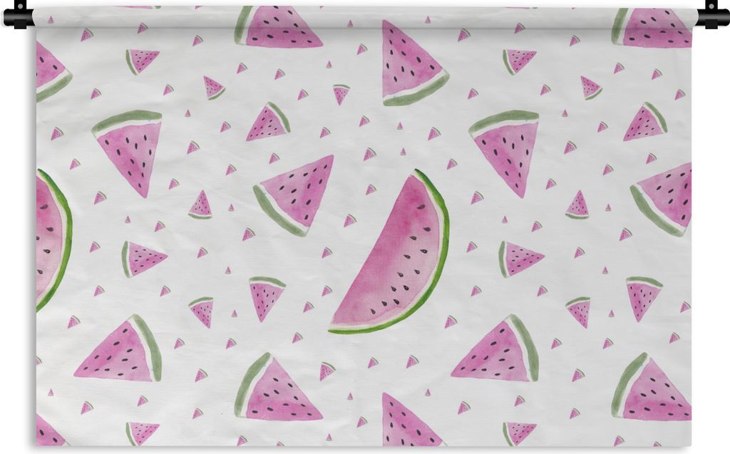 MuchoWow Wandteppich Wandbehang Wassermelone - Muster - Pastell 60x40 cm Tapisserie Dekoration Wandtuch - Wanddekorationen