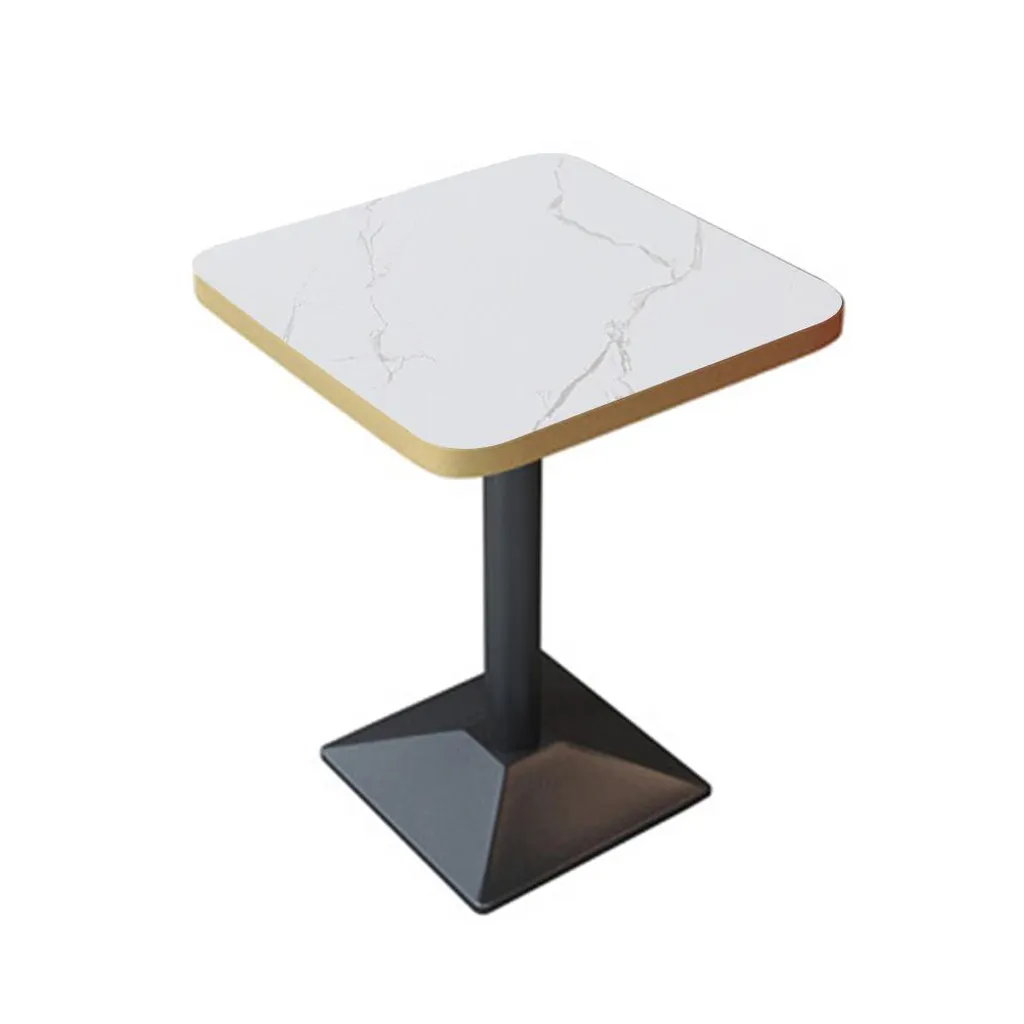 Table de Bistrot Plateau Blanc 60cm - Pied en Acier Noir Robuste JB60