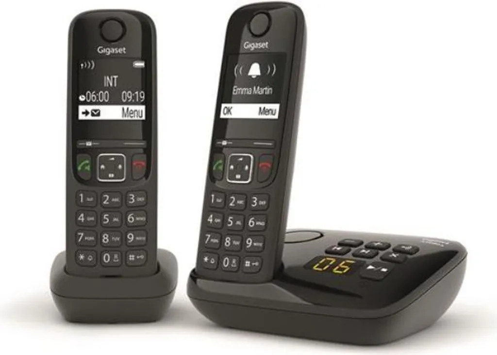 Telefono cordless duo dect nero con segreteria telefonica Gigaset AS690ADUONOIR