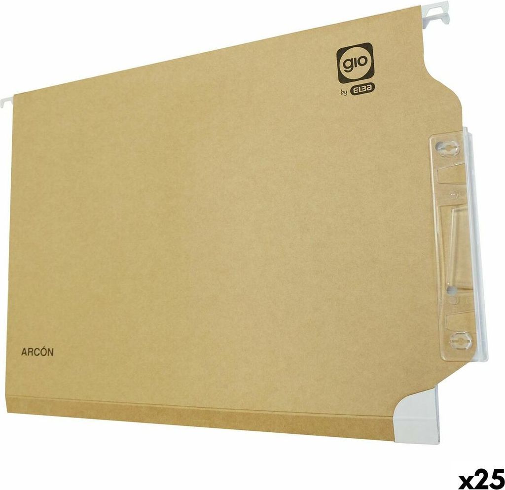 Elba Hängeregister Elba File Box Namensschild Transparent Transparent Braun Weiß Zweifarbig Din A4 Karton 25 Stück