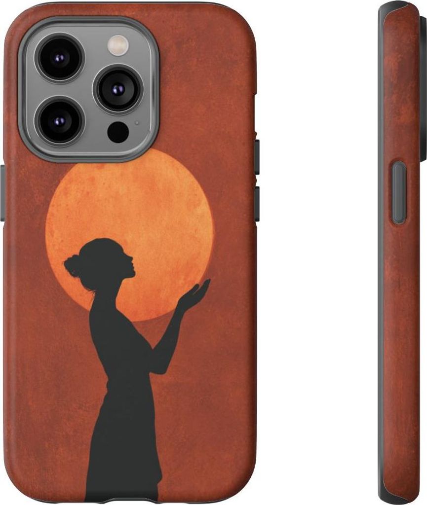 Sonnenfrau im Profil – Hülle Kompatibel mit iPhone 14 Pro