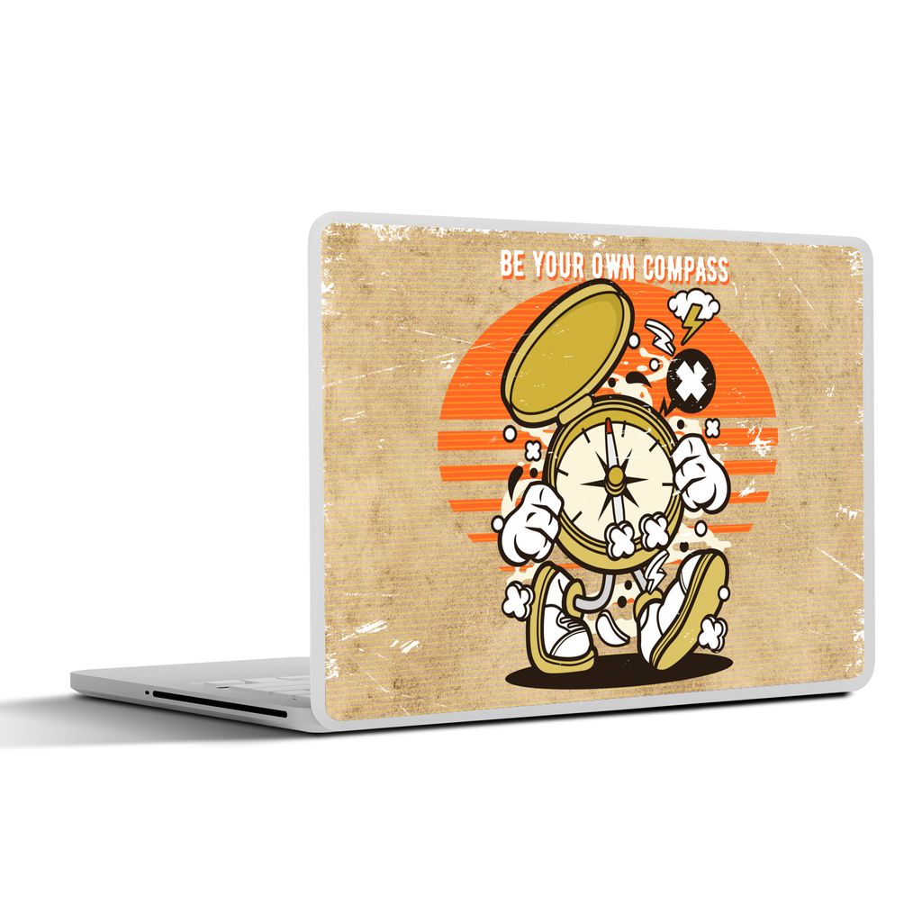 MuchoWow Laptop Aufkleber Sticker Cover Kompass - Vintage - Zitat 36.5x27.5 cm - Laptop-Sticker