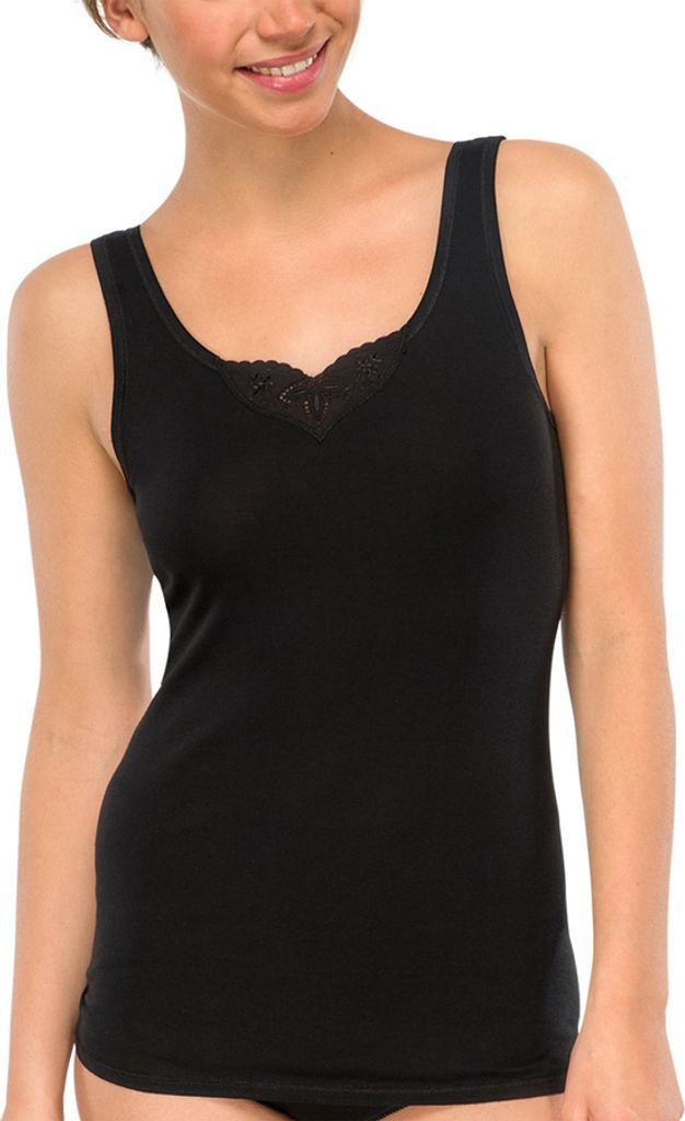 Schiesser Damen 2PACK Trägertop schwarz 044 Produktbild 