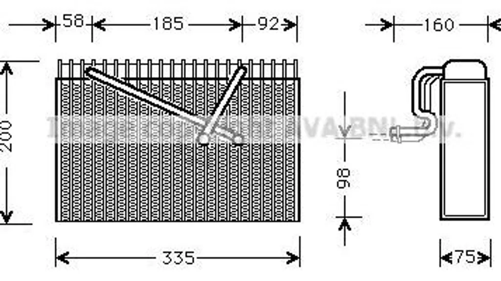 Évaporateur de Climatisation AVA OLV298 OE 90512360 pour Opel Vectra