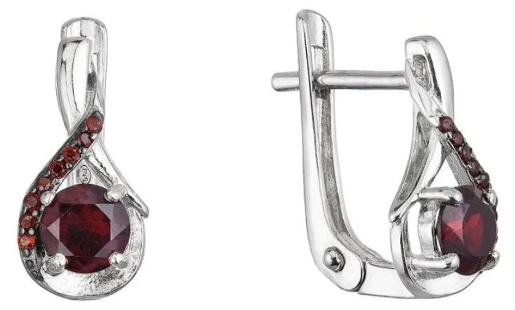 Boucles d'oreilles argent et grenat : bijou hypoallergénique et léger