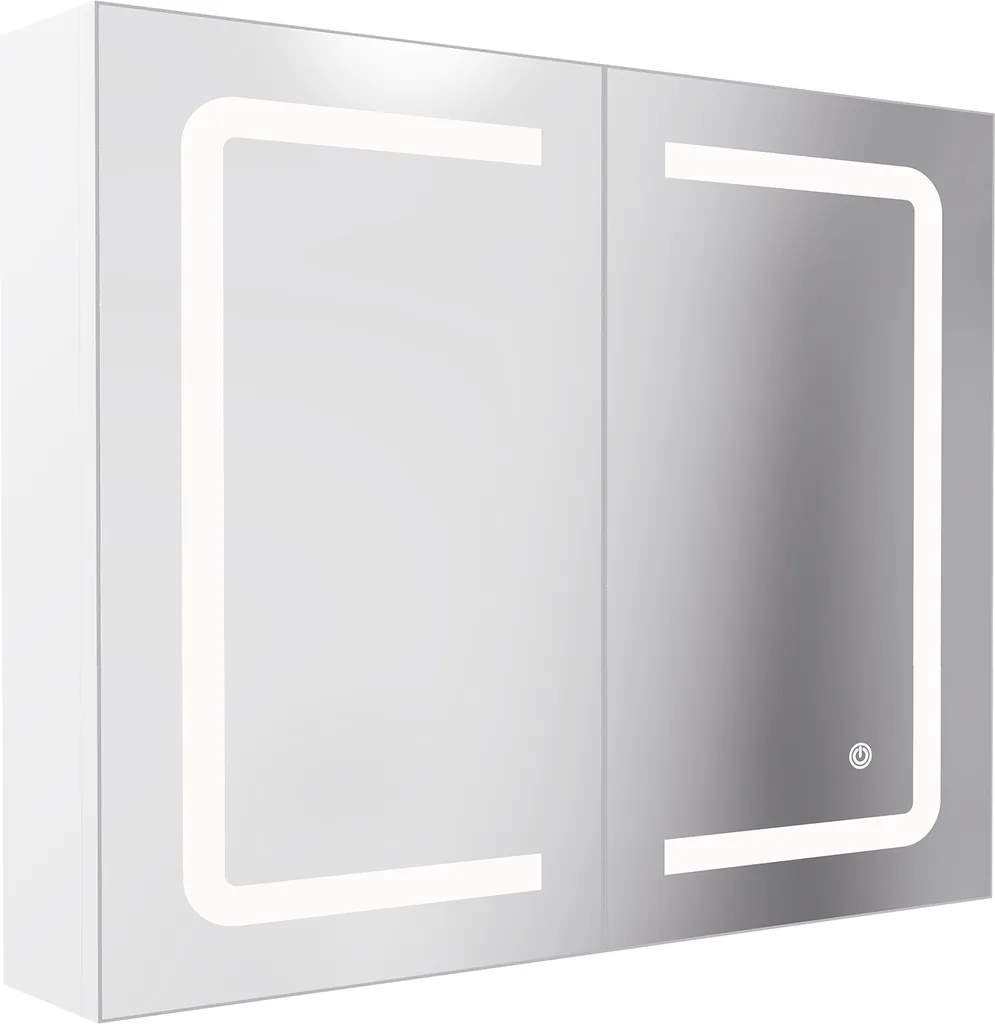 Armoire de toilette LED 80 cm avec prise de courant et miroir tactile