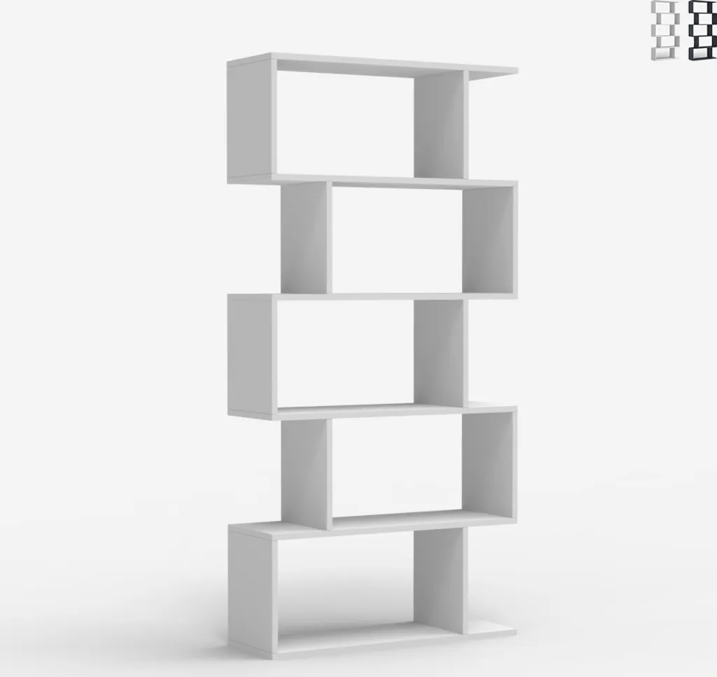 Étagère bois blanc Lexis 5 compartiments rangement vertical design chic