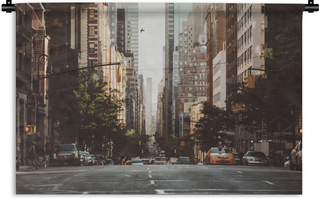 MuchoWow Wandteppich Wandbehang Straße in New York 90x60 cm Tapisserie Dekoration Wandtuch - Wandskulpturen - Bildteppich