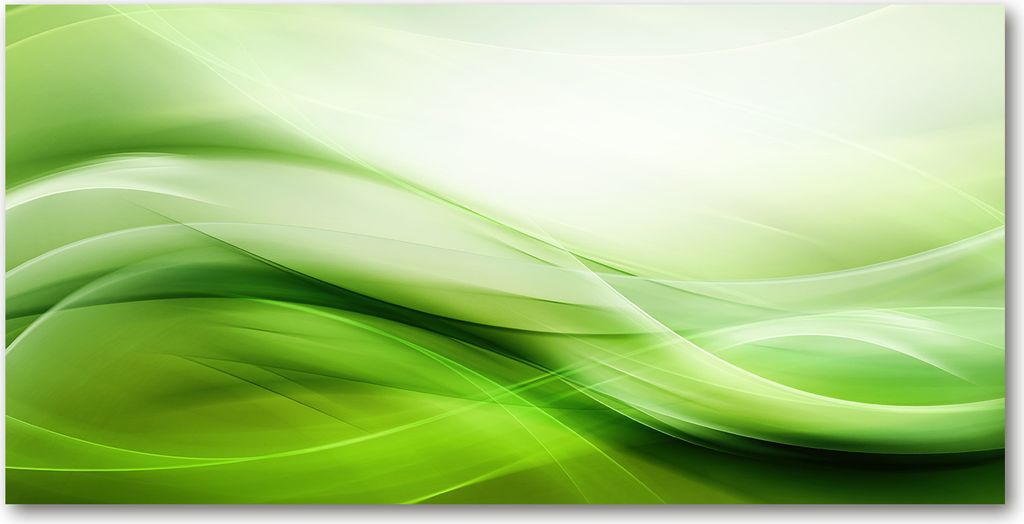 Tulup Glas-Bild - 100x50 -Wandkunst - Wandbild hinter gehärtetem Sicherheitsglas - Kunst: modern & klassisch - Grüne Wellen - Grün