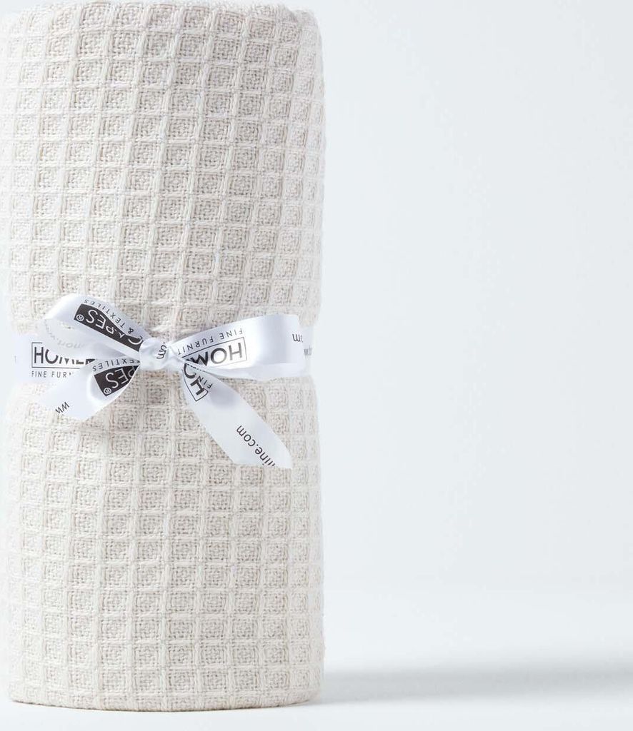 HOMESCAPES 100% Baumwolle Waffel Babydecke natur, 125 x 150 cm