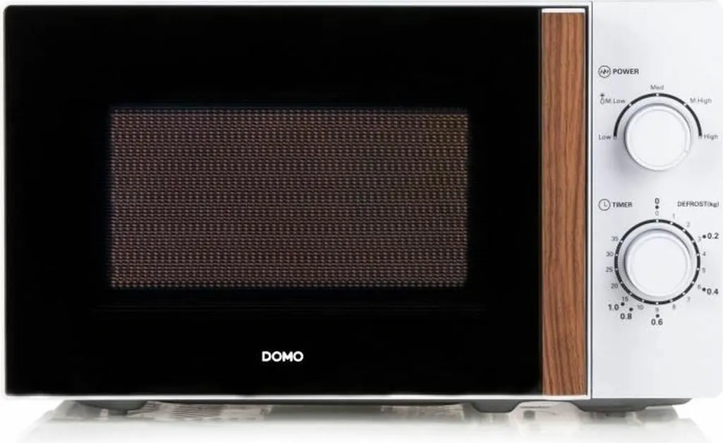 DOMO DO2720 Microonde Bianco e Legno 700W 20L - Design Scandinavo