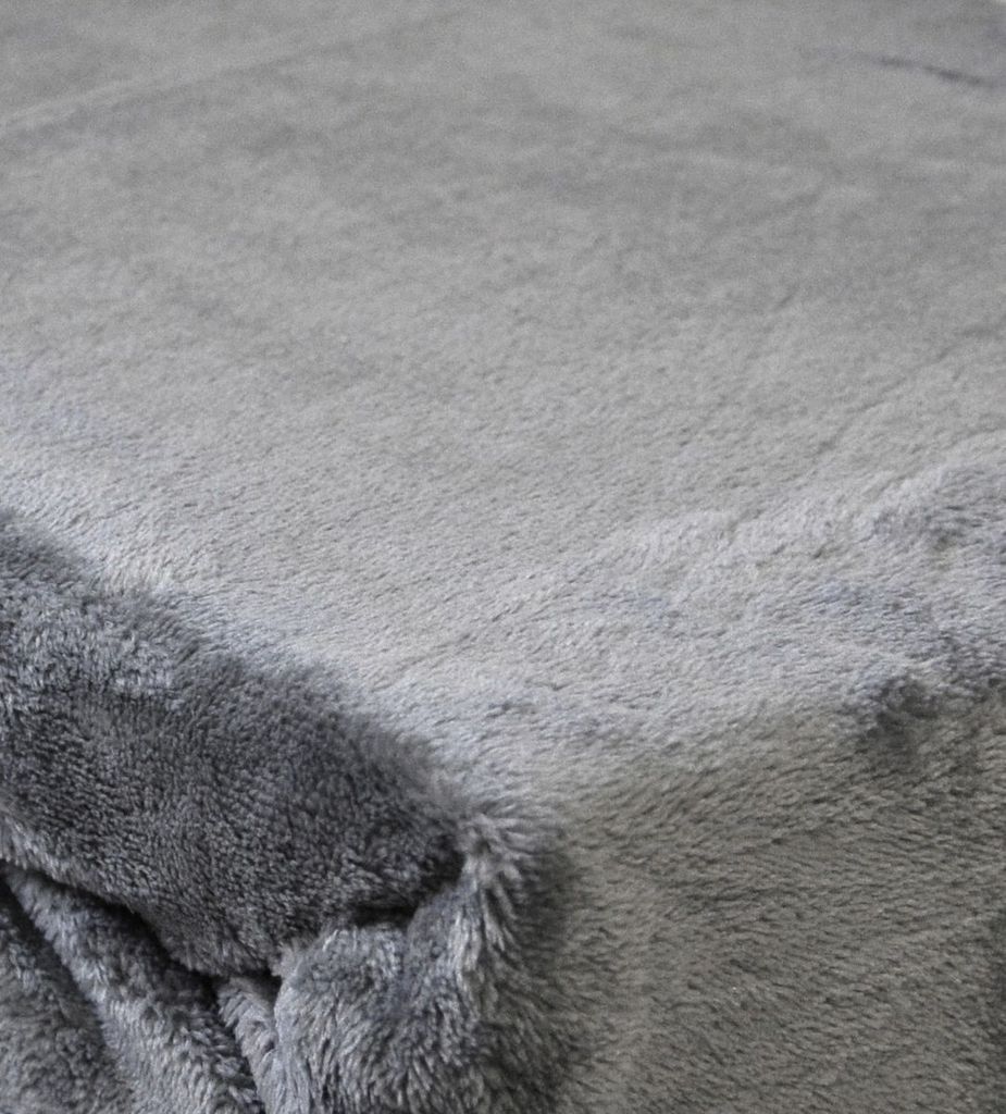 JACK Teddy Flausch Plüsch Spannbettlaken Cashmere Touch Weiß Grau Anthrazit Creme 90x190-100x200 / 140x200 / 180x200 cm, Farbe:Grau, Größe:100x...