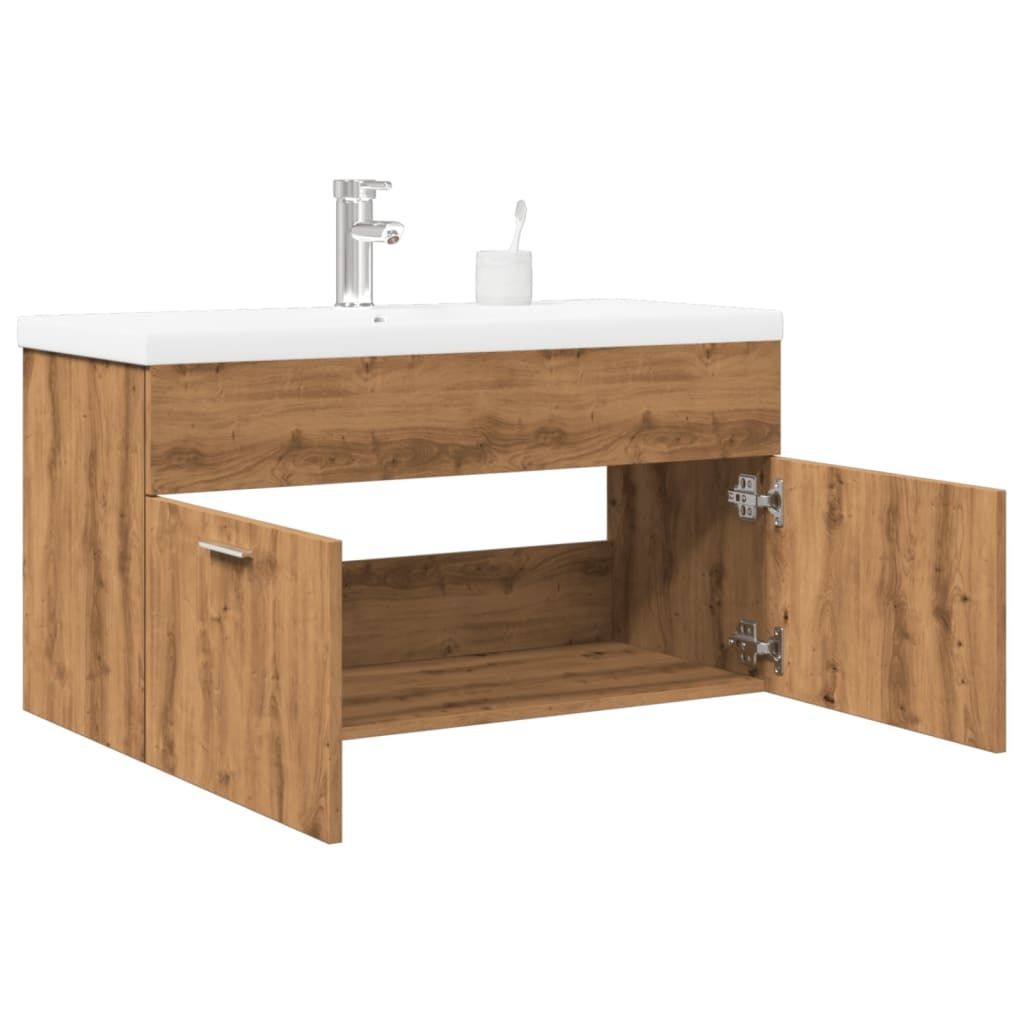 Maison Exclusive - Waschbeckenunterschrank mit Einbaubecken Artisan-Eiche
