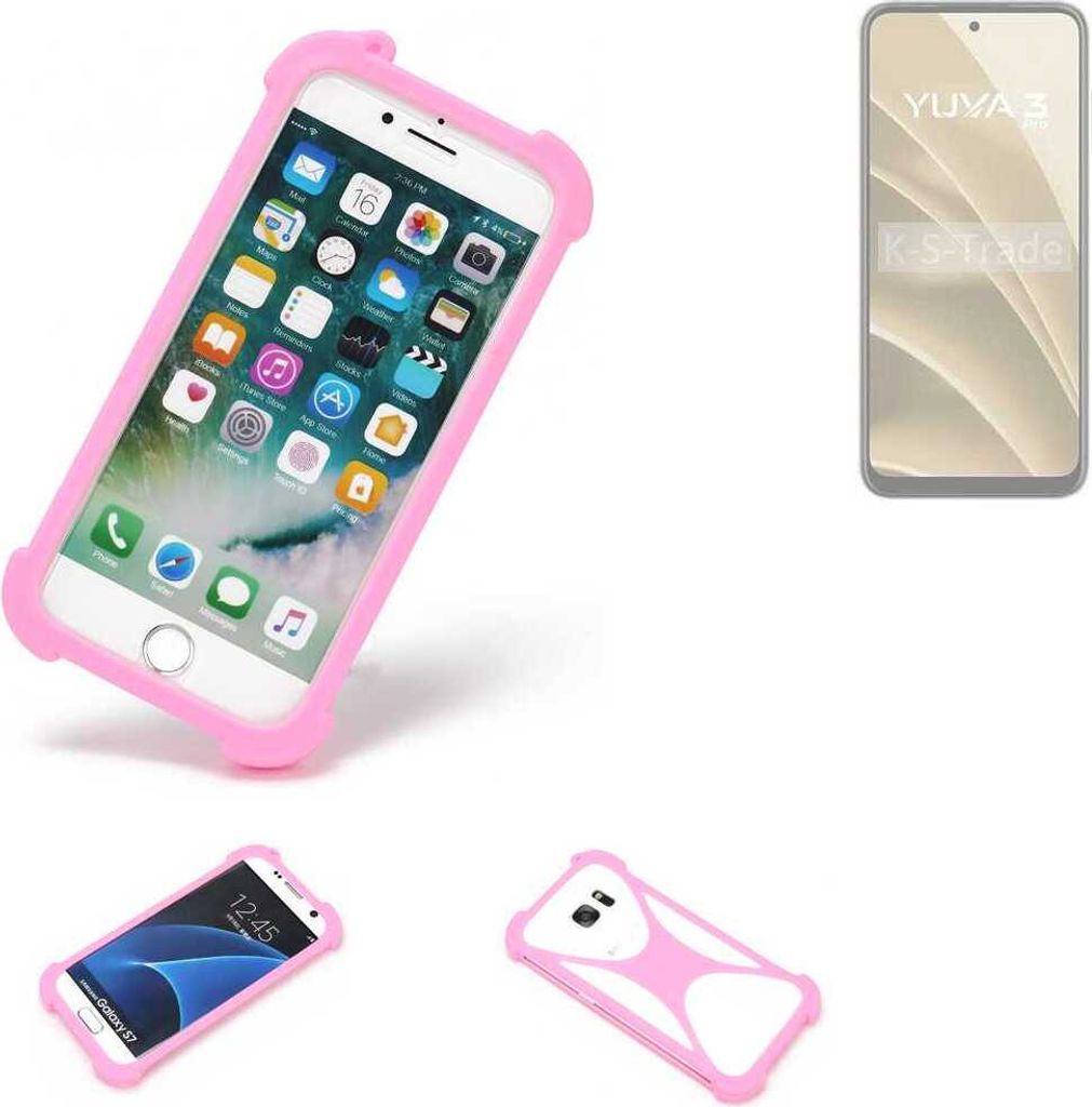 K-S-Trade Handy Hülle kompatibel mit Lava Yuva 3 Pro Schutz Hülle Bumper Silikon Schutz Hülle Cover Case Silikoncase Silikonbumper TPU Softcase