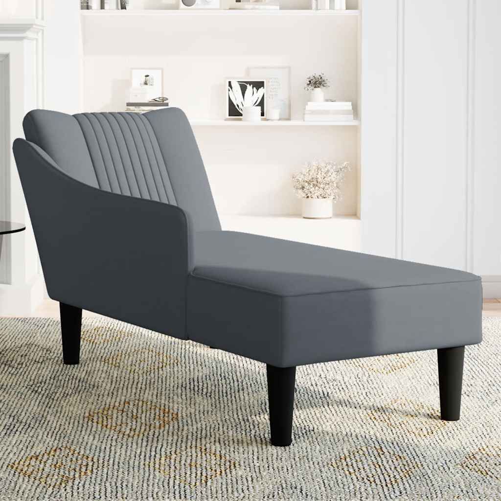 "im Sonderangebot"Chaiselongue Modernes Design - Liegesofa für Wohnzimmer - mit Rechter Armlehne Dunkelgrau Samt - 140x56x66 cm DEMöbel 3910773