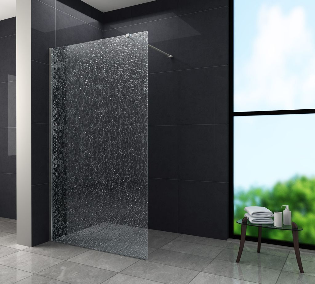 12 mm Duschwand AQUOS-CRUSHED 140 x 200 cm Produktbild 