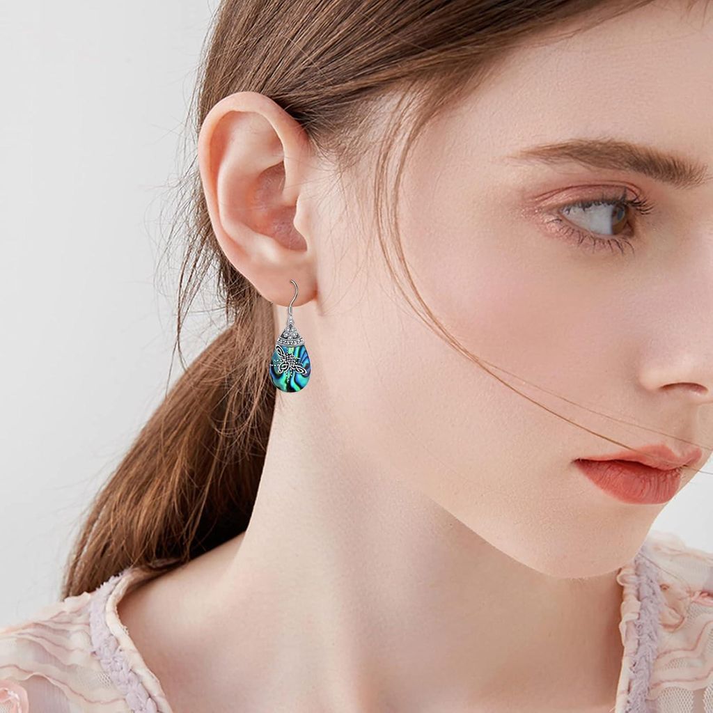 Vintage Ohrringe 925 Sterling Silber - Keltisches Design Mit Smaragdkristall