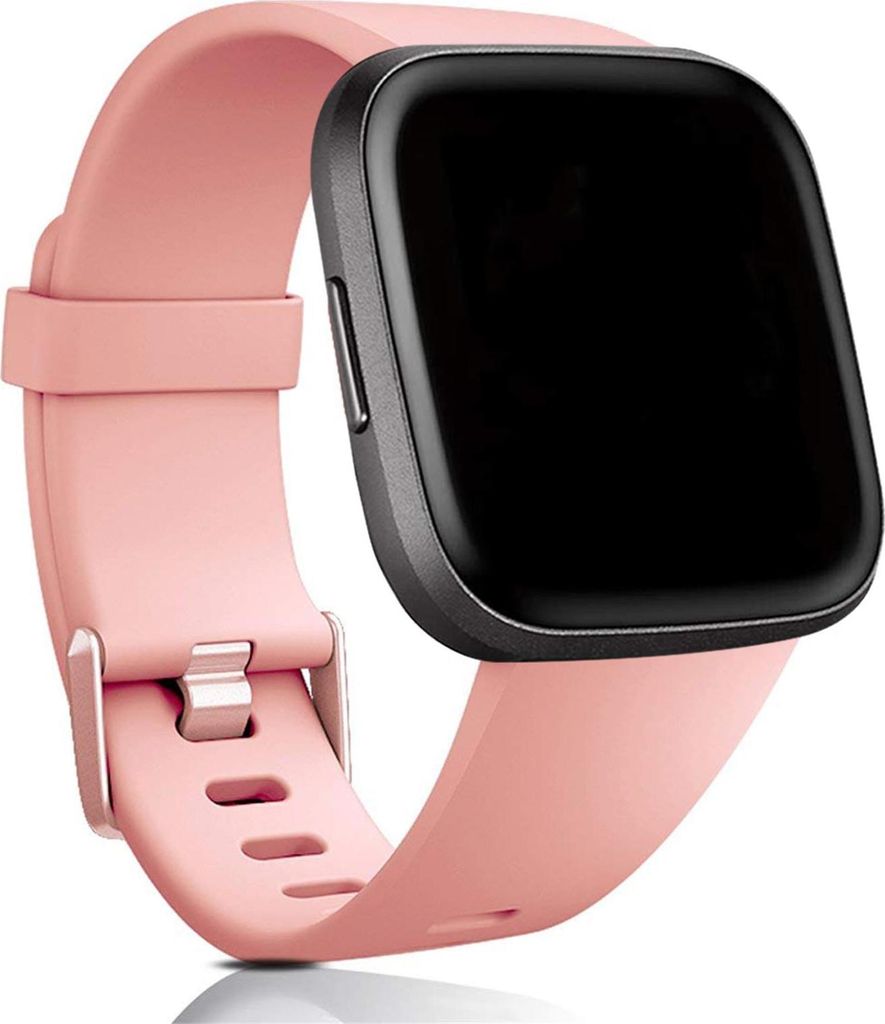 Sport Armband Gr. S für Fitbit Versa, Versa 2, Versa Lite Ersatzarmband Fitness Silikon Band Ersatzband, Rosa