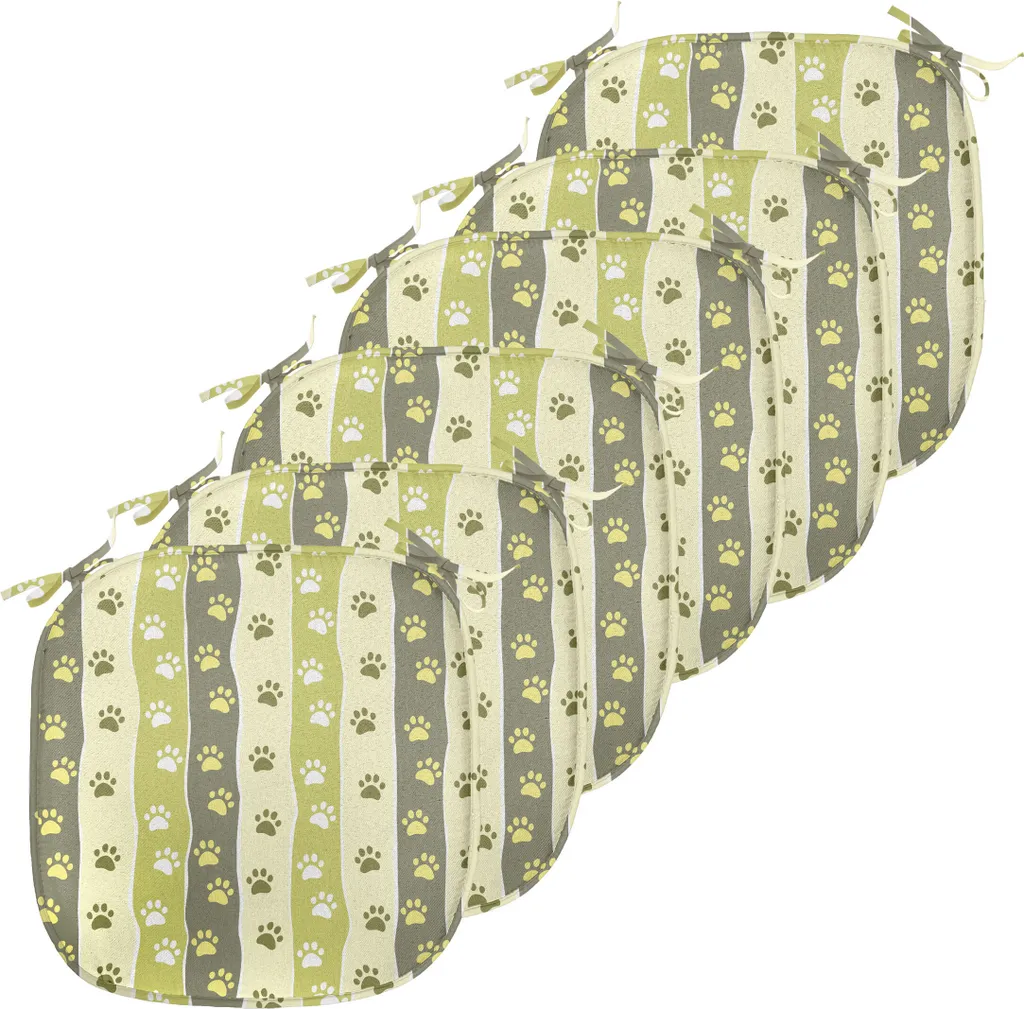 ABAKUHAUS Lot de 6 Coussins de Chaise Jaune Vert 40x40 cm Imperméables
