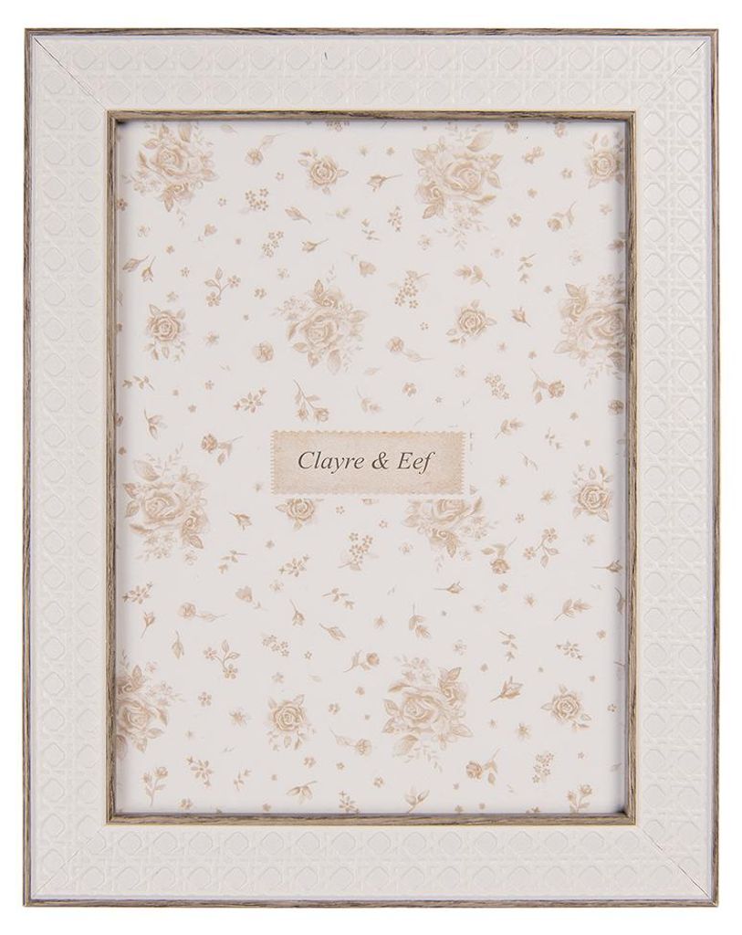 Clayre & Eef Cadre photo 13x18 cm blanc MDF Image du produit 