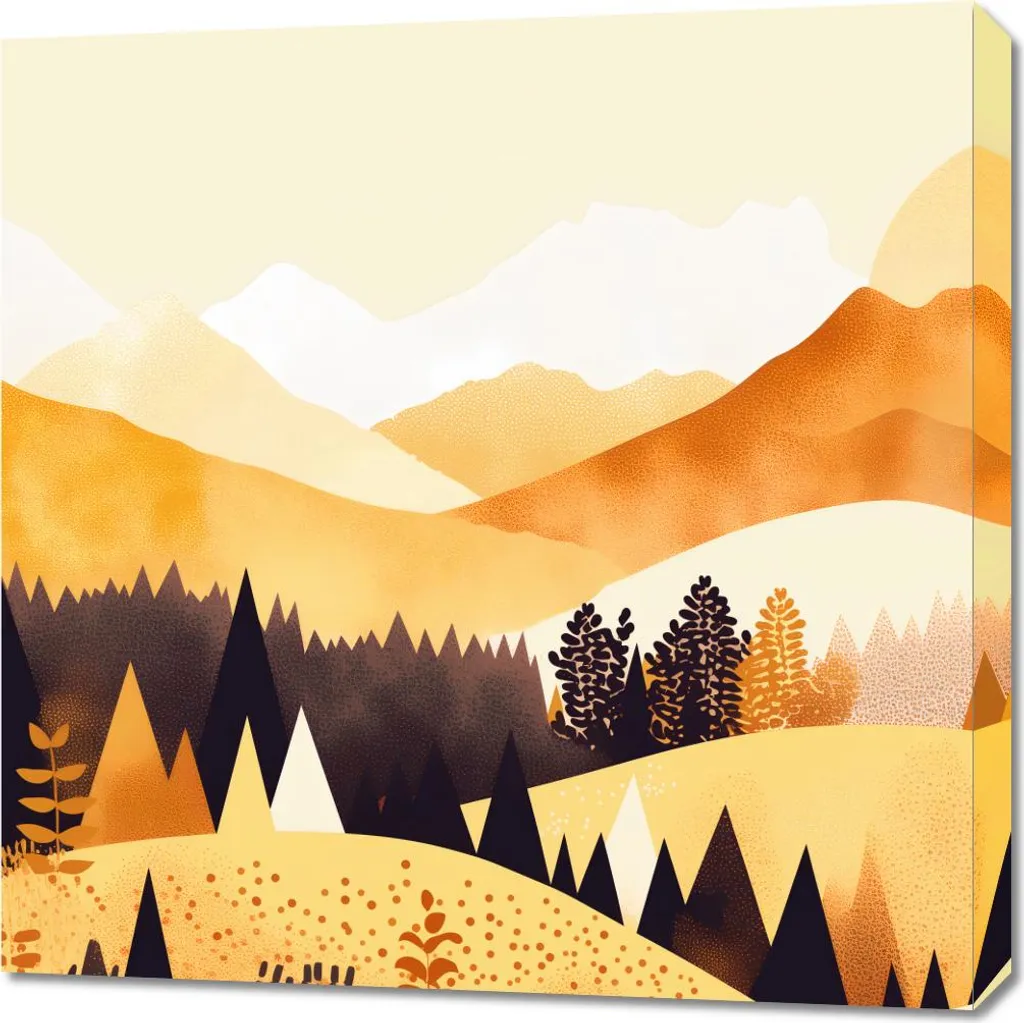 Quadro 70x70 cm Tramonto Dorato: Stampa su Tela Canvas per Soggiorno